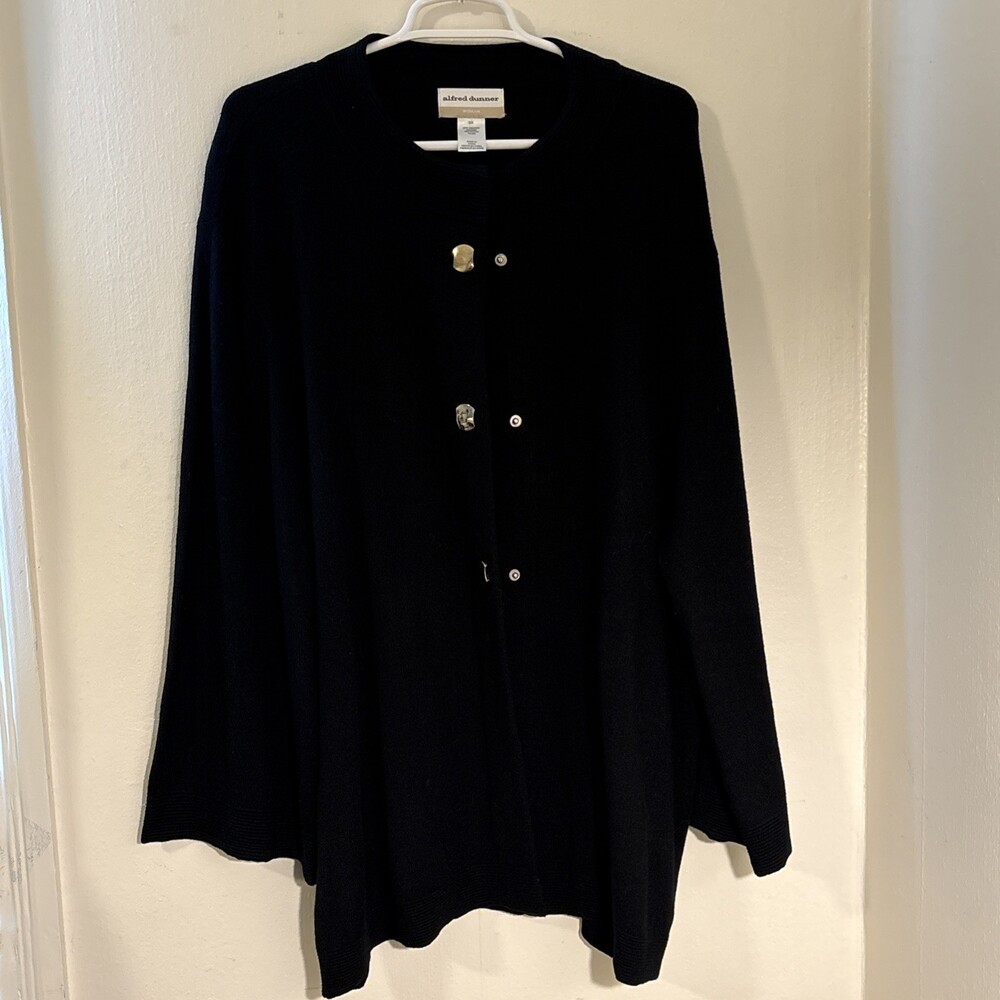 Plus Size Perfect Longer-Length Cotton Cardigan Sweater Alfred Dunner 3X XXXL